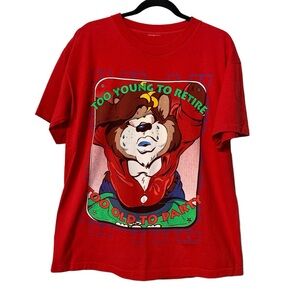 VINTAGE | ‘93 Single Stitch “Too Young to Retire - Too‎ Old to Party” Tee